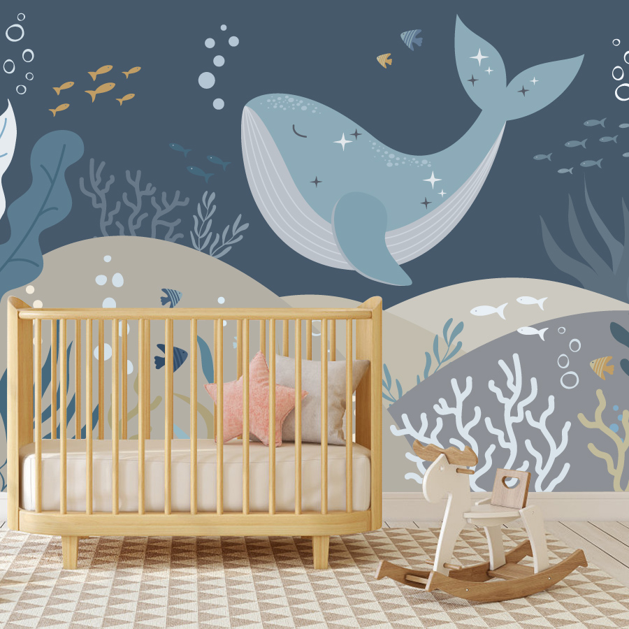 10+ Cute Cartoon Whale Wallpap - Baby Nursery Peel And Stick Wallpaper recension och pris