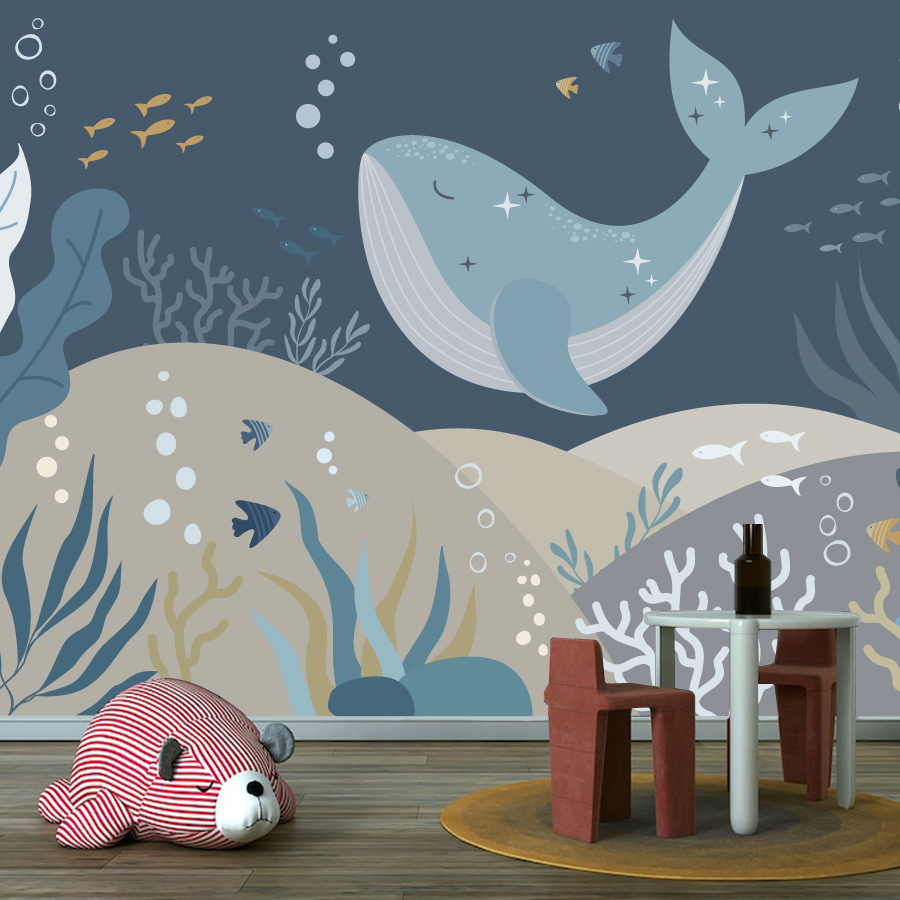 10+ Cute Cartoon Whale Wallpap - Baby Nursery Peel And Stick Wallpaper recension och pris