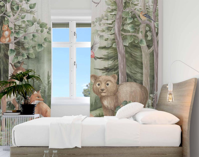 Woodland Animals Curtains Kids - Baby Nursery Youtube recension och pris