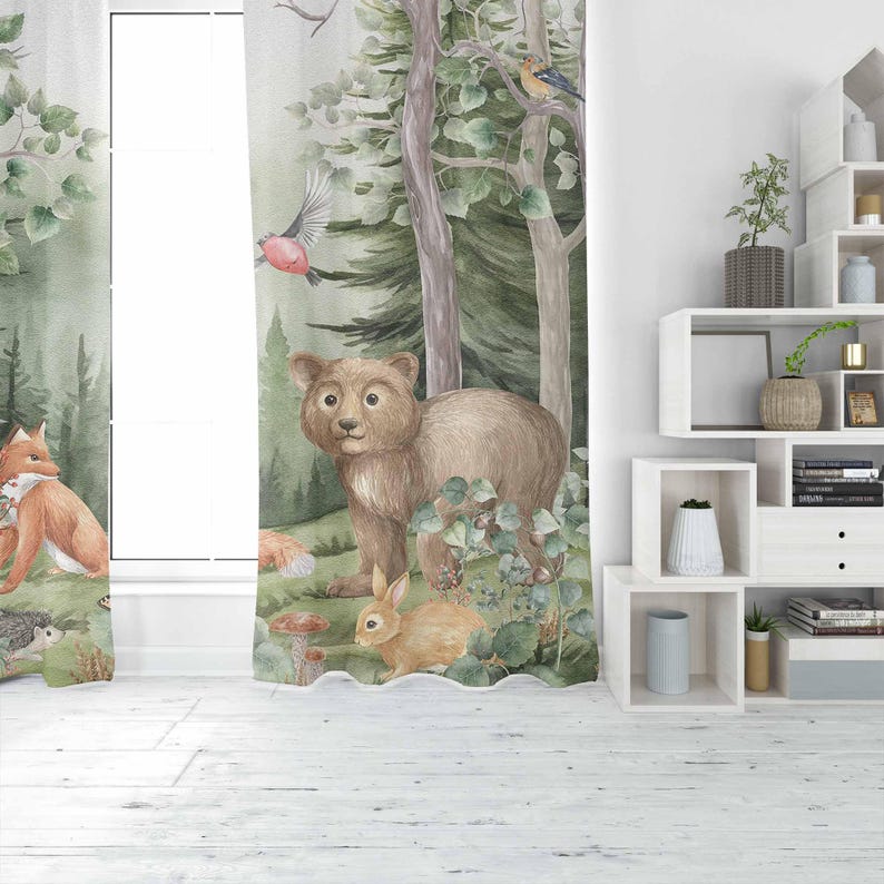 Woodland Animals Curtains Kids - Baby Nursery Youtube recension och pris