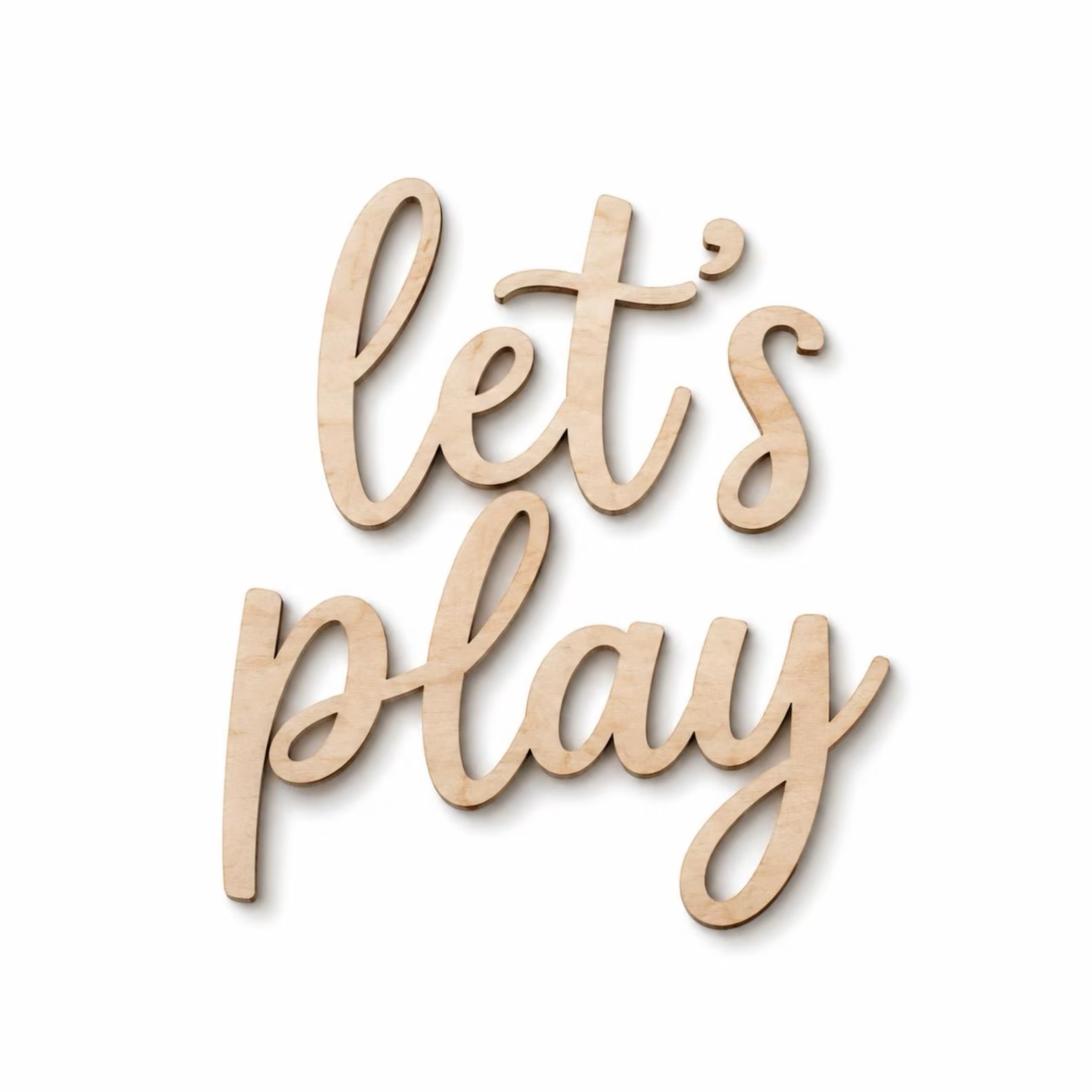 Let's Play Wooden Wall Sign, P - Baby Nursery Wall Art recension och pris