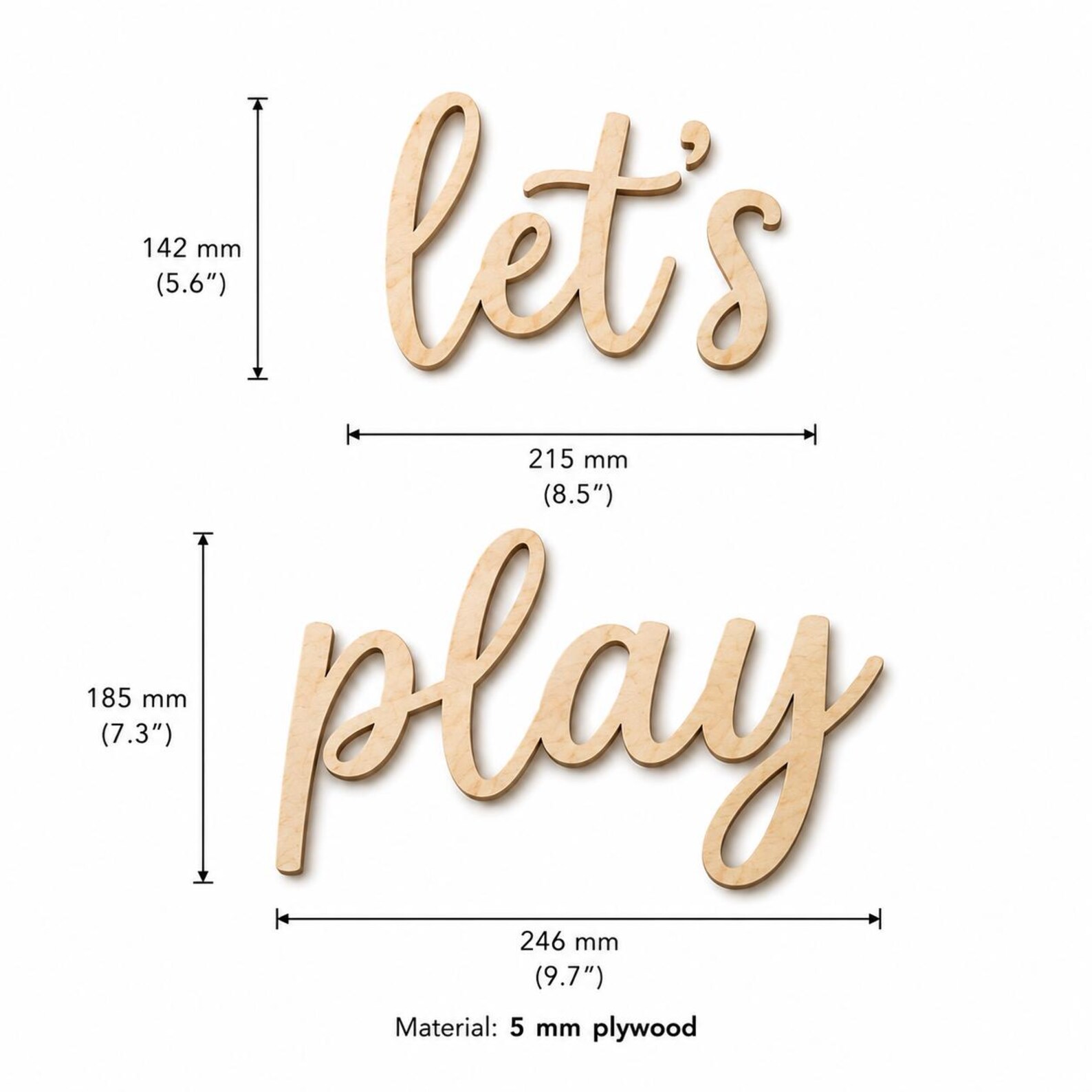 Let's Play Wooden Wall Sign, P - Baby Nursery Wall Art recension och pris