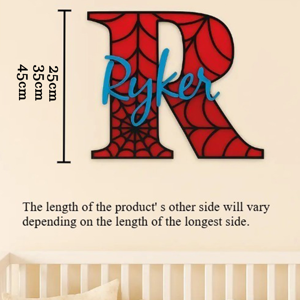 Personalized Spider‑Web Name H - Baby Nursery Name Sign recension och pris