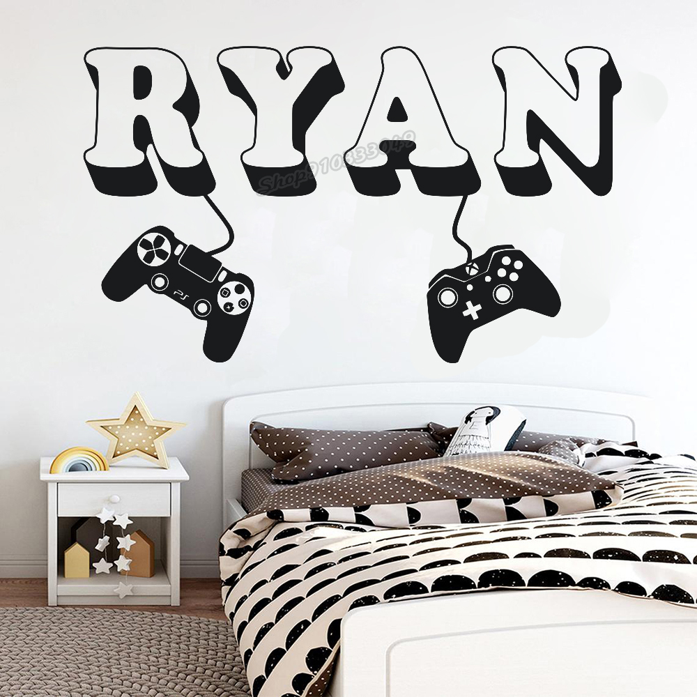 Gamer wall Sticker Custom Name - Baby Name Wall Art recension och pris