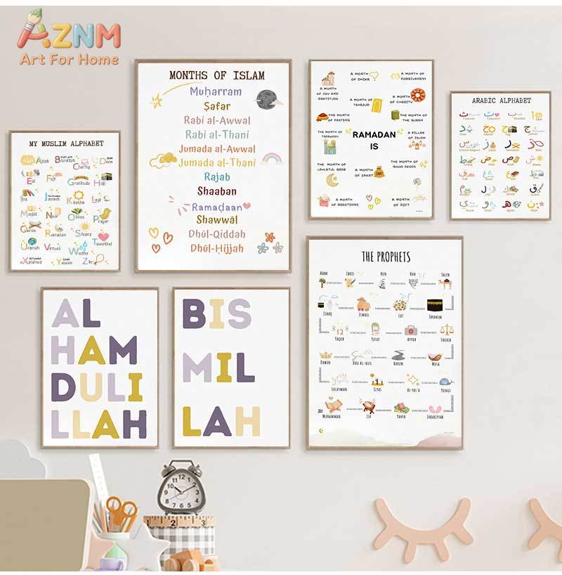 Islam Muslim Prophets Arabic A - Baby Nursery Wall Art recension och pris