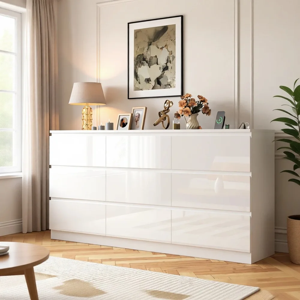 Large 70 Inch 9 Drawer Dresser - Drawer Dresser White recension och pris