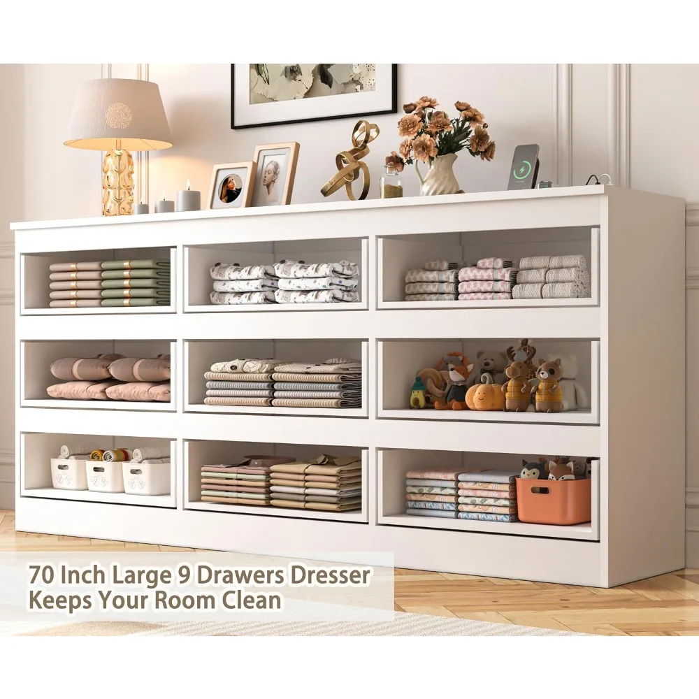 Large 70 Inch 9 Drawer Dresser - Drawer Dresser White recension och pris
