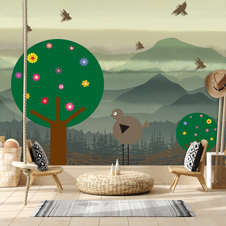 Cartoon Custom Easy to Apply P - Baby Nursery Peel And Stick Wallpaper recension och pris