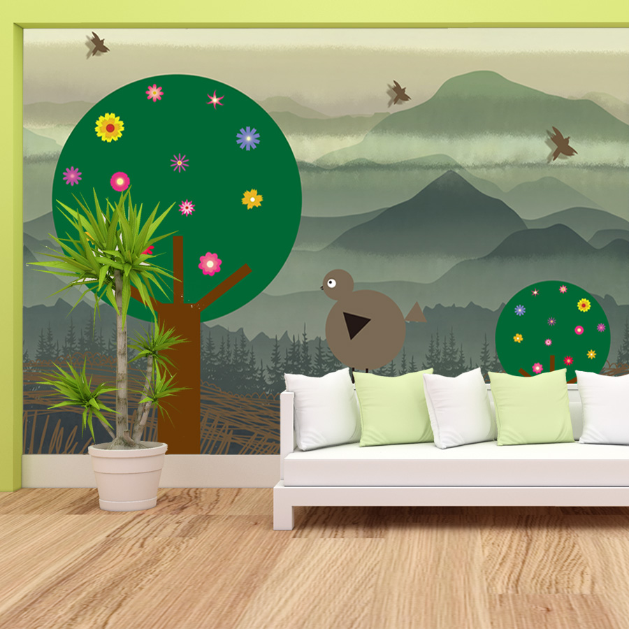 Cartoon Custom Easy to Apply P - Baby Nursery Peel And Stick Wallpaper recension och pris