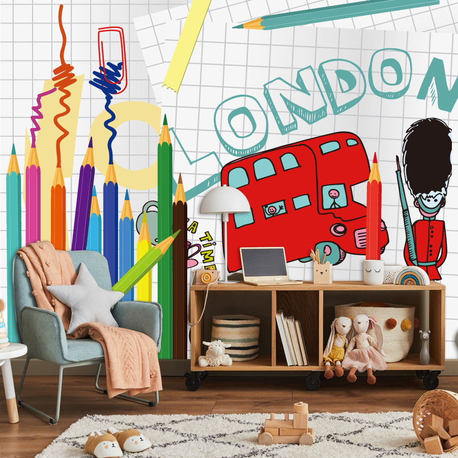 Custom Cartoon Easy to Apply P - Baby Nursery Peel And Stick Wallpaper recension och pris