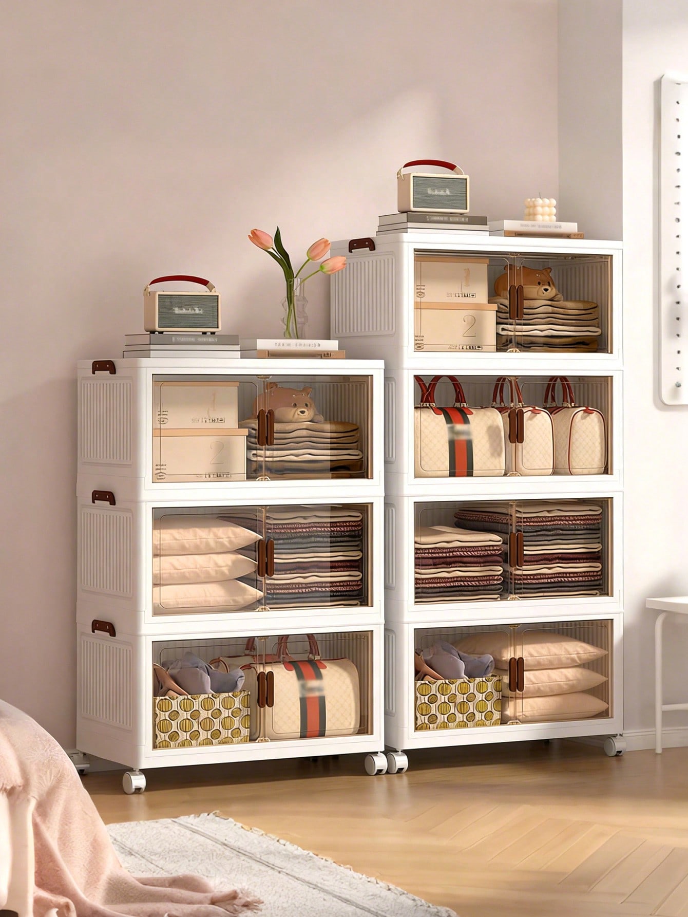 5 Tier Foldable Storage Cabine - Drawer Dresser White recension och pris