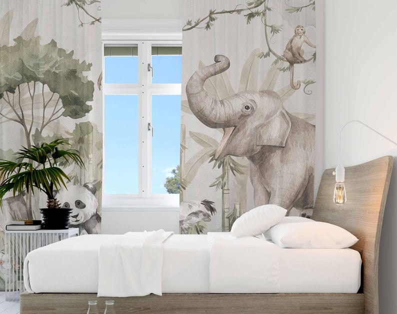 Safari Animals Curtains Kids B - Baby Nursery Youtube recension och pris