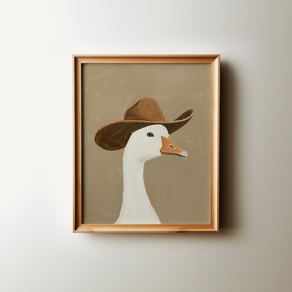 Silly Cowboy Goose,brown Cowbo - Baby Nursery Wall Art recension och pris