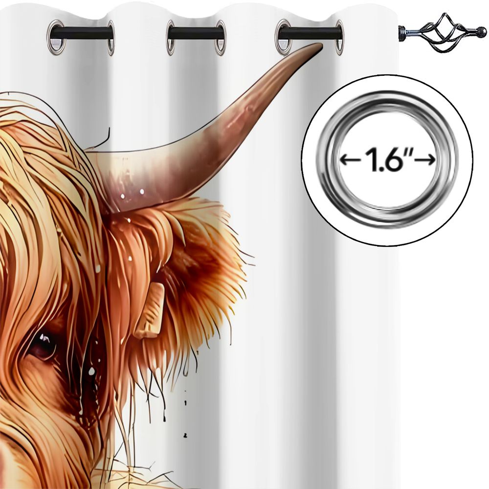 Cute Highland Cow Print Curtai - Baby Nursery Light Shade recension och pris