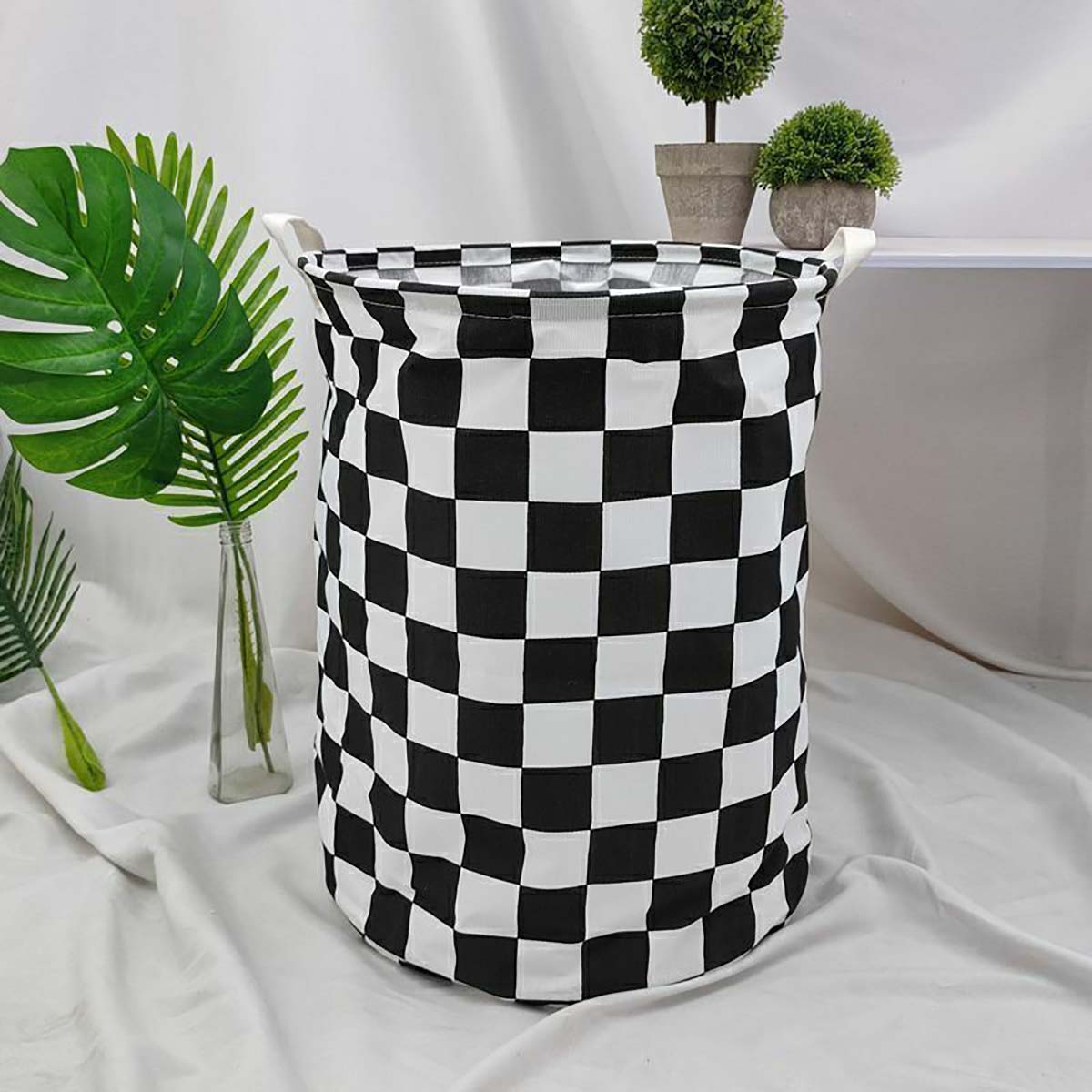 Modern Plaid Canvas Storage Ba - Baby Nursery Basket recension och pris